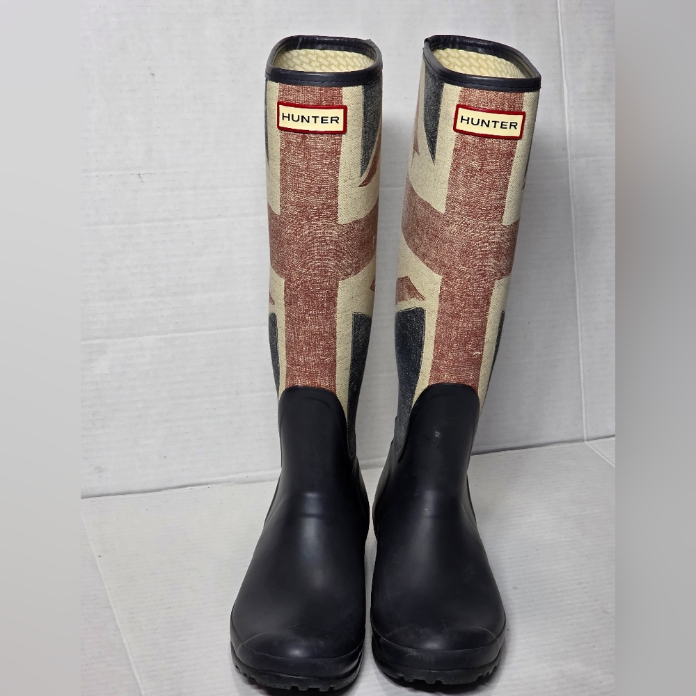 Hunter Rain Boots Womans Size 5 Union Jack British - Picture 3 of 11